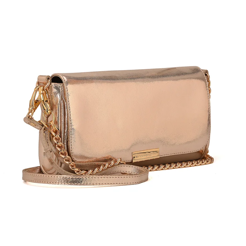 Carmen Steffens Golden Gold Baguette Bag